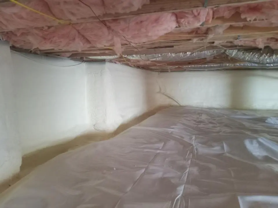 Crawl space encapsulation with closed-cell spray foam for Spray Foam Roofing in Grove City
